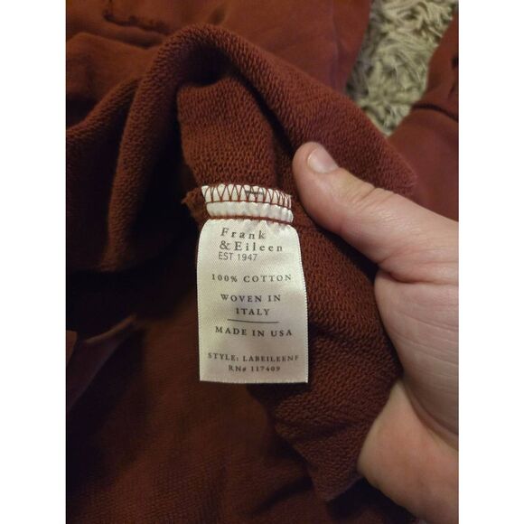 Frank & Eileen | Eileen Relaxed Button Up | Triple Fleece In Rust red sz Small - Picture 4 of 5